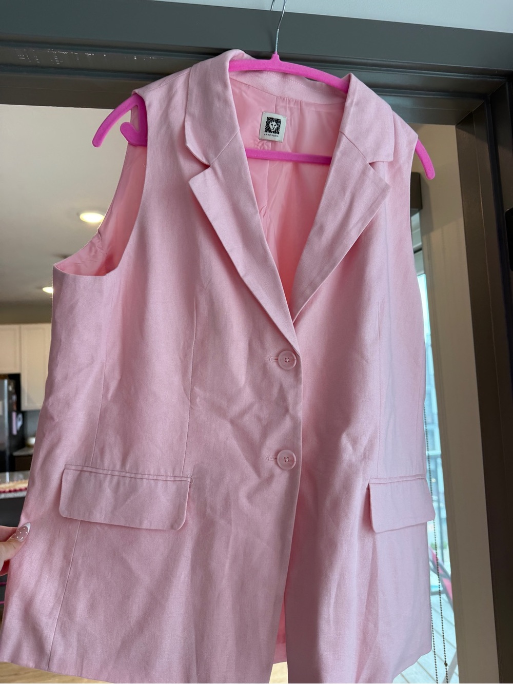 Anne Klein Women's Pink Sleeveless Blazer Vest Size XL